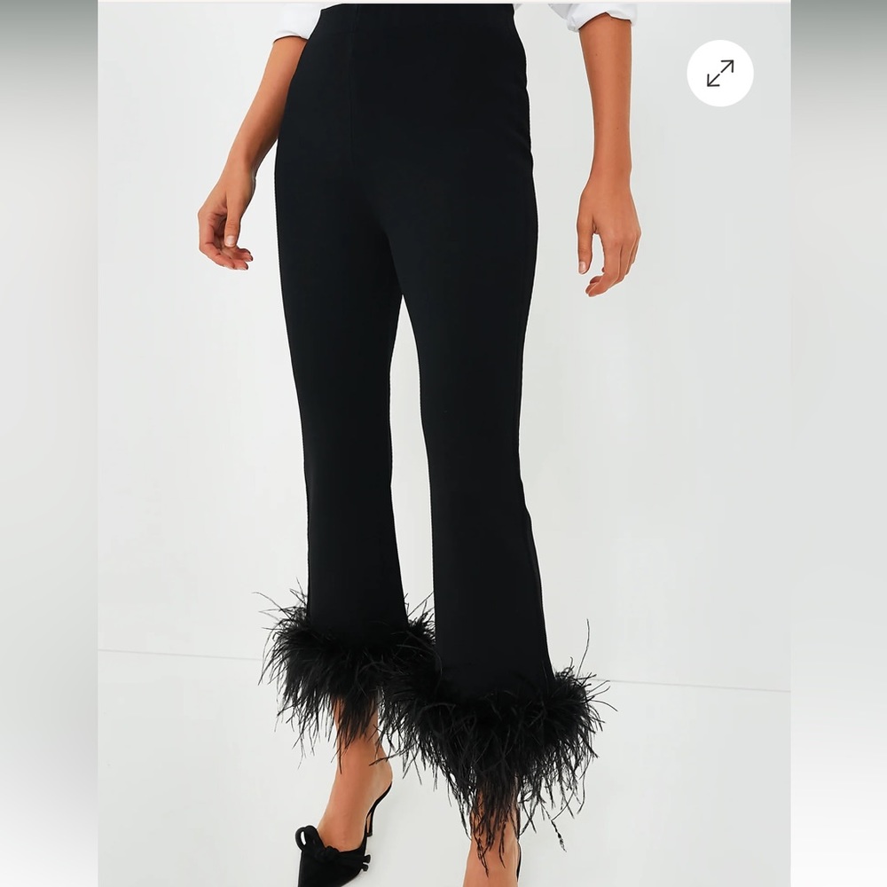 Black Feather Compression Knit Ashford Pants